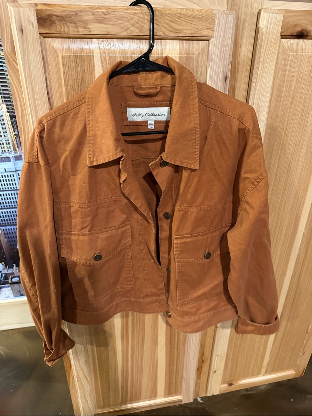 Aubry Collection Rust Utility Jacket - Cropped Workwear Style